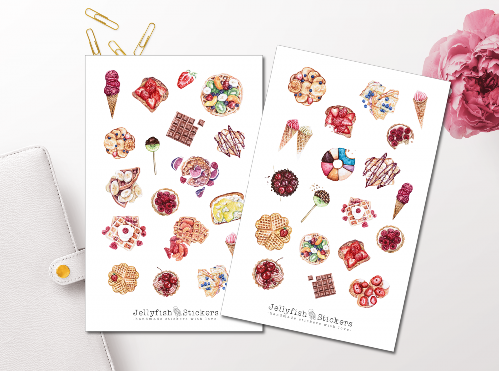 Waffeln Sticker Set